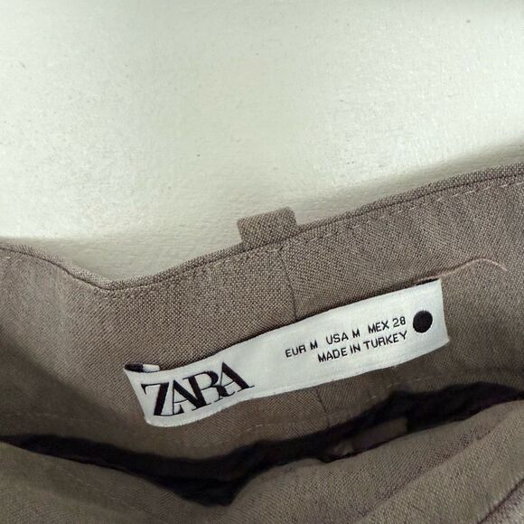 Zara Women’s Medium Grey Wide Leg Trouser Dress Pants - Picture 3 of 8